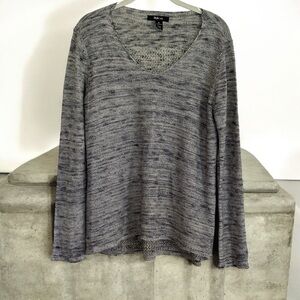 Style & Co Moonlight Blue & Cream Lightweight Moment in Time Sweater Size Medium